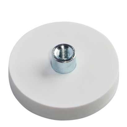 Magneet met rubbercoating met draadbus wit  | 31 mm | M4 