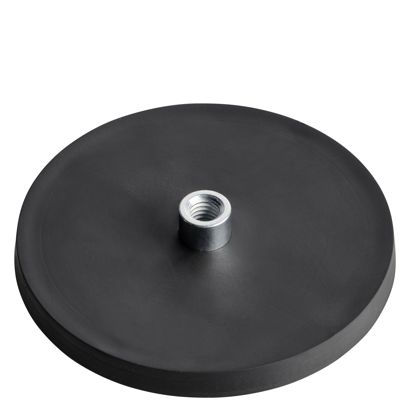 Magneet met rubbercoating met draadbus zwart  | 88 mm | M8 