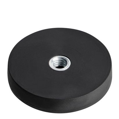 Magneet met rubbercoating met inwendige schroefdraad zwart  | 31 mm
