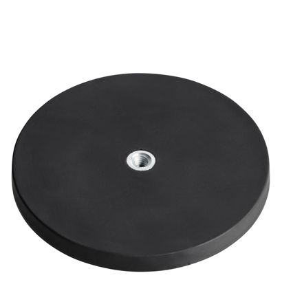 Magneet met rubbercoating met inwendige schroefdraad zwart  | 88 mm