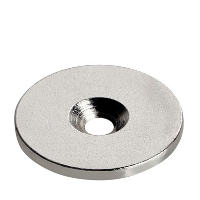 Metalen schijfjes met verzonken boorgat 34 mm