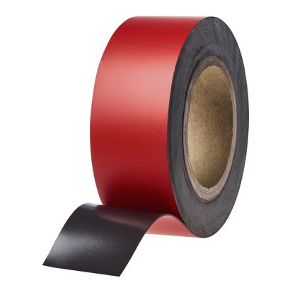 Gekleurd magneetband 50 mm | rood  | 10 m | 0.85 mm