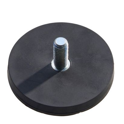 Magneet met rubbercoating met schroefdraad zwart  | 43 mm | M6x15 mm 