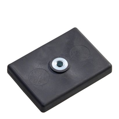 magneet met rubbercoating, rechthoekig, met inwendige schroefdraad null | M4x4,5 mm | 13 kg