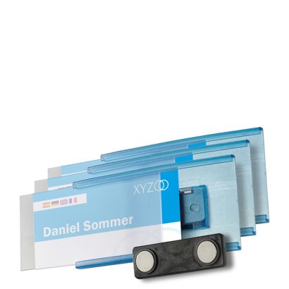 Naambadges MEET magnetisch doorschijnend|blauw 