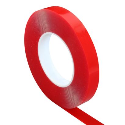 Dubbelzijdig puur acrylaat tape,  zeer transparant, 0,5 mm dik, sterk klevend, OL50 