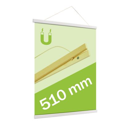 Houten posterstrips/posterhangers, met ophangkoord en magneetsluiting null | 510 mm