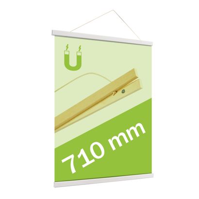 Houten posterstrips/posterhangers, met ophangkoord en magneetsluiting null | 710 mm