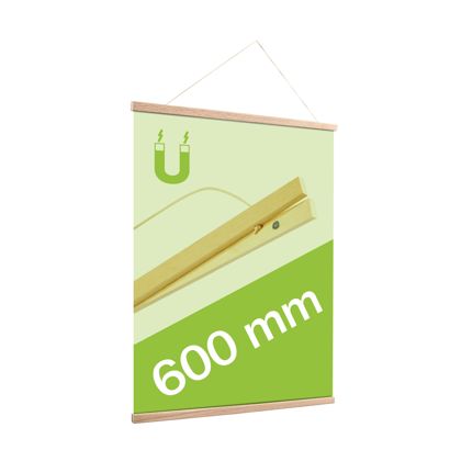 Houten posterstrips/posterhangers, met ophangkoord en magneetsluiting null | 600 mm