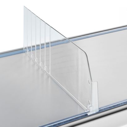 Vakverdelers "Flexible" met linkse eindstop, transparant 120 mm