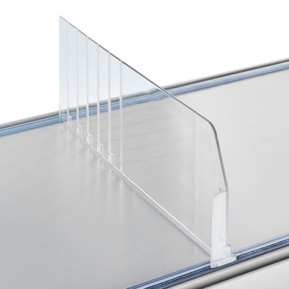 Vakverdeler "Flexibel" met rechtse eindstop, transparant 120 mm