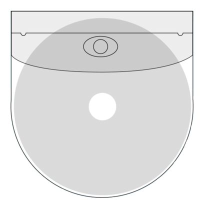 CD-hoesjes, zelfklevend, onderkant rond, met klep 
