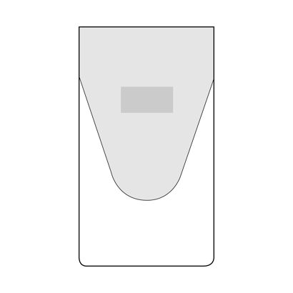 Insteekhoezen 52 x 92 mm met klep, korte zijde geopend, met vulniveau 