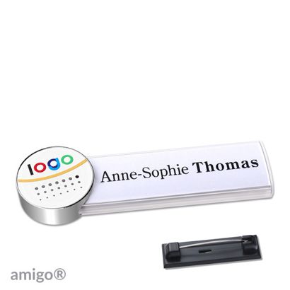 Naambadges amigo® alu-print roestvrij stalen pin null | null | null