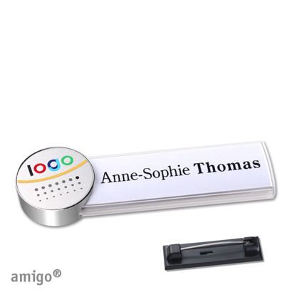 Naambadges amigo® alu-print roestvrij stalen pin null | null | null