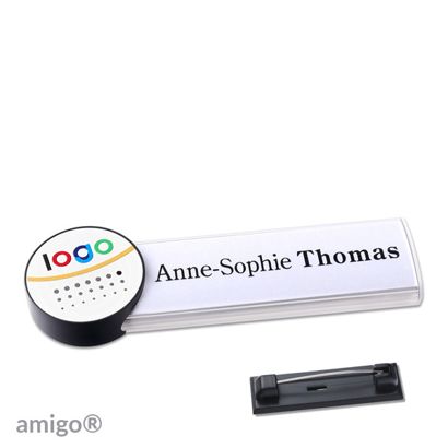 Naambadges amigo® alu-print roestvrij stalen pin null | null | null