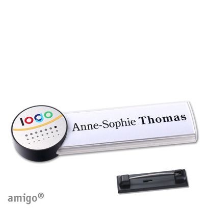 Naambadges amigo® alu-print roestvrij stalen pin null | null | null
