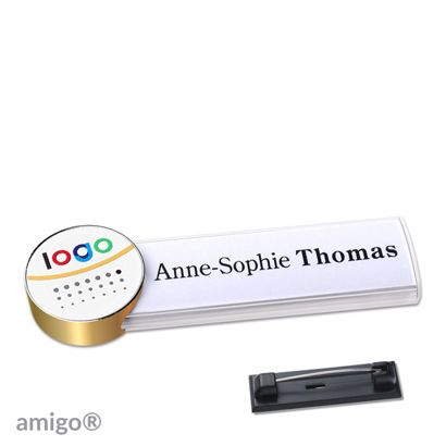 Naambadges amigo® alu-print roestvrij stalen pin null | null | null