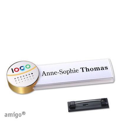 Naambadges amigo® alu-print roestvrij stalen pin null | null | null