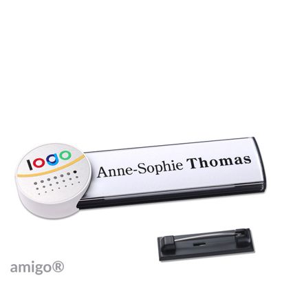 Naambadges amigo® alu-print roestvrij stalen pin null | null | null