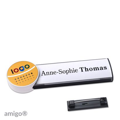 Naambadges amigo® alu-print roestvrij stalen pin null | null | null