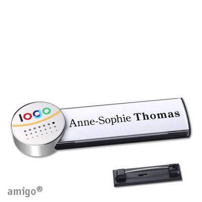 Naambadges amigo® alu-print roestvrij stalen pin null | null | null