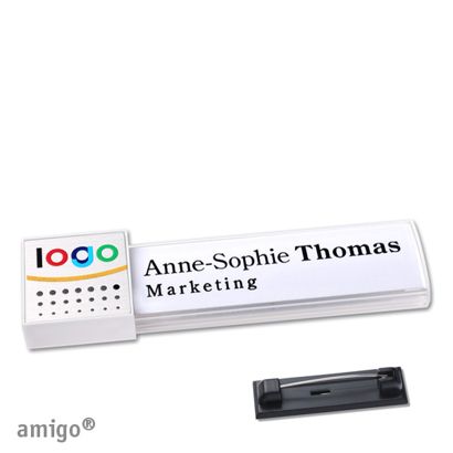 Naambadges amigo® alu-print magneet null | Roestvrij stalen pin | null | null | null