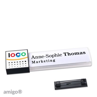 Naambadges amigo® alu-print magneet null | Roestvrij stalen pin | null | null | null