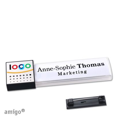 Naambadges amigo® alu-print magneet null | Roestvrij stalen pin | null | null | null