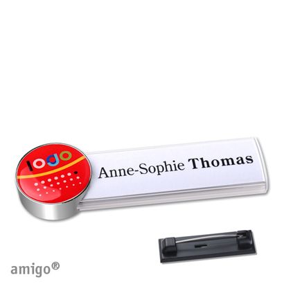 Naambadges amigo® doming roestvrij stalen pin null | null | null