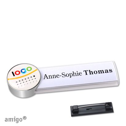 Naambadges amigo® doming roestvrij stalen pin null | null | null