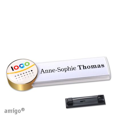 Naambadges amigo® doming roestvrij stalen pin null | null | null