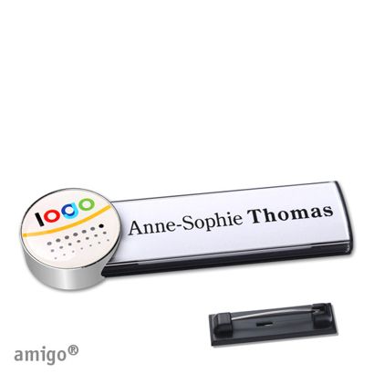 Naambadges amigo® doming roestvrij stalen pin null | null | null