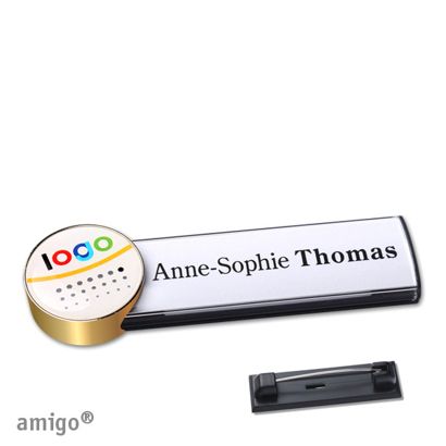 Naambadges amigo® doming roestvrij stalen pin null | null | null