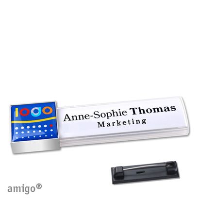 Naambadges amigo® doming roestvrij stalen pin null | null | null