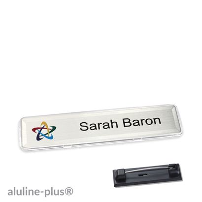 Naambadges polar® alu-print roestvrij stalen pin null | 68 x 16 mm