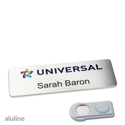 Naambadges aluline-plus® alu-complete magneet smag® magneet | null | 76 x 25 mm