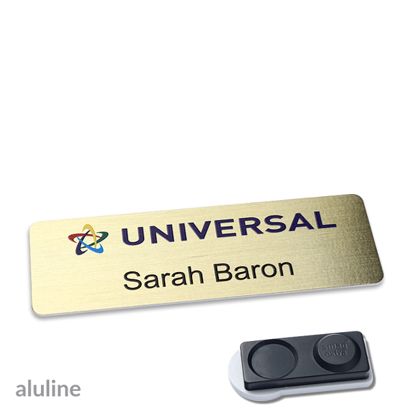 Naambadges aluline-plus® alu-complete magneet smag® magneet, extra sterk | null | 76 x 25 mm
