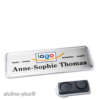 Naambadges polar® alu-print magneet smag® magneet, extra sterk | null | 76 x 25 mm
