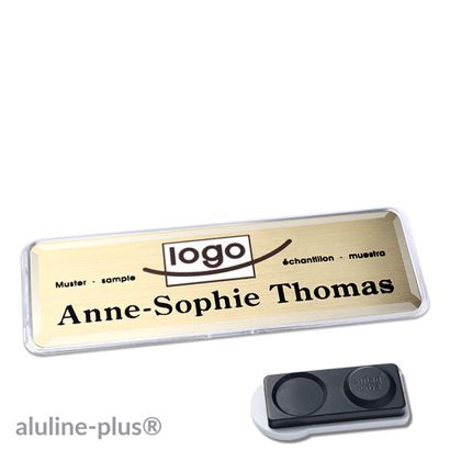 Naambadges polar® alu-print magneet smag® magneet, extra sterk | null | 76 x 25 mm