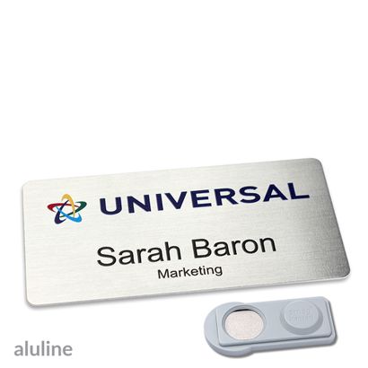 Naambadges aluline-plus® alu-complete magneet smag® magneet | null | 76 x 38 mm