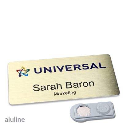Naambadges aluline-plus® alu-complete magneet smag® magneet | null | 76 x 38 mm