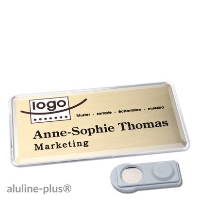 Naambadges polar® alu-print magneet smag® magneet | null | 76 x 38 mm