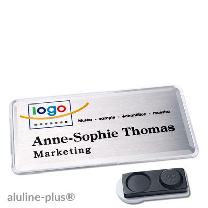Naambadges polar® alu-print magneet smag® magneet, extra sterk | null | 76 x 38 mm