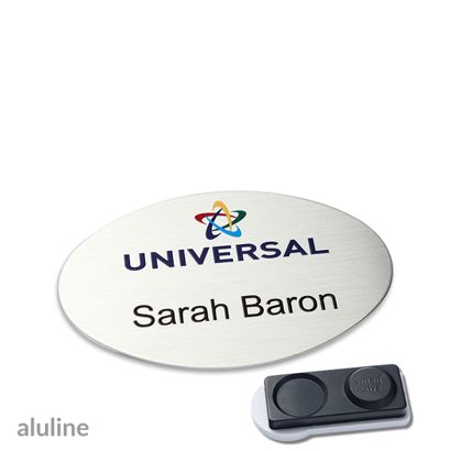 Naambadges aluline-plus® alu-complete magneet smag® magneet, extra sterk | null | 65 x 43 mm