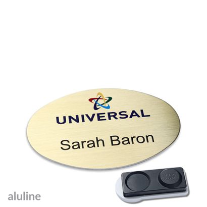Naambadges aluline-plus® alu-complete magneet smag® magneet, extra sterk | null | 65 x 43 mm