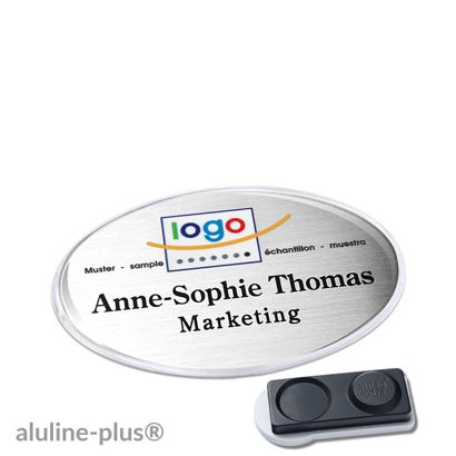 Naambadges polar® alu-print magneet smag® magneet, extra sterk | null | 65 x 43 mm