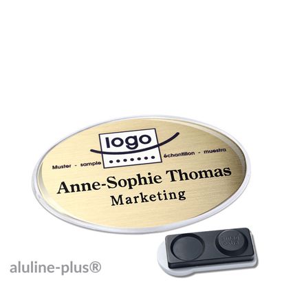 Naambadges polar® alu-print magneet smag® magneet, extra sterk | null | 65 x 43 mm