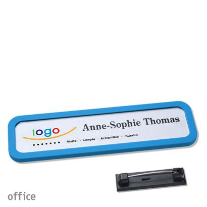 Naambadges office quick-print roestvrij stalen pin null | 75 x 17 mm