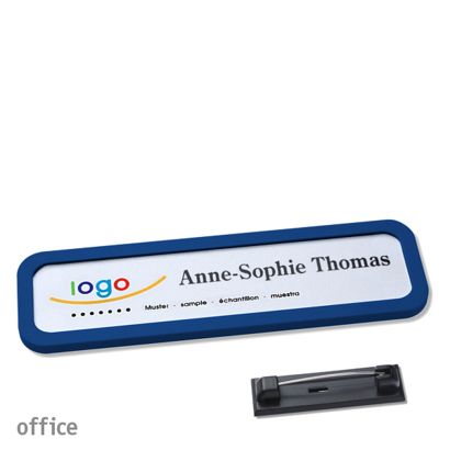 Naambadges office quick-print roestvrij stalen pin null | 75 x 17 mm